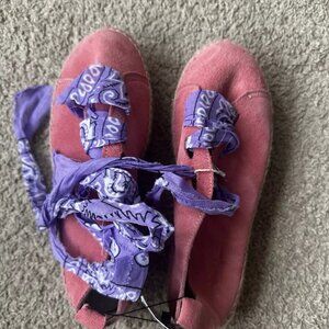 Manebi Pink Suede Platform Espadrille Sneakers Lace Up - Women’s Size 40 EU